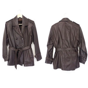 Vintage Leather Belted Air Force Flyer Inspired‎ Jacket Fleece Lined Size M